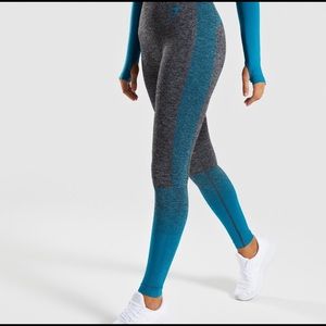 Gymshark amplify seamless teal leggings small